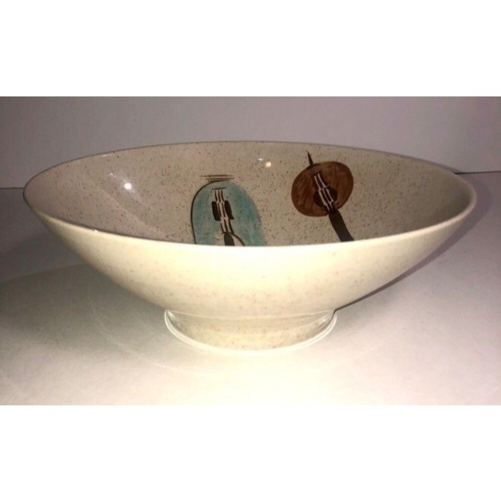 Asian Summer Tea Bowl with Hand painted String Instruments signed unknown origin - Picture 3 of 7